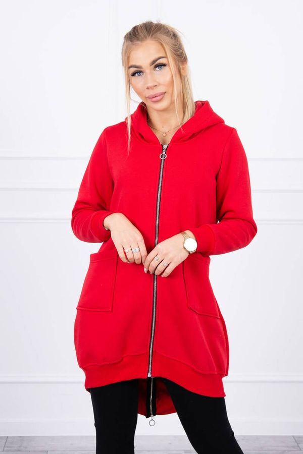 Kesi Insulated sweatshirt with a zipper at the back red