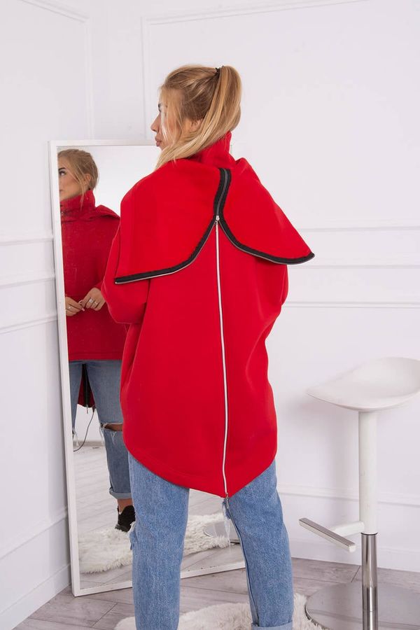 Kesi Insulated sweatshirt with a zipper at the back red