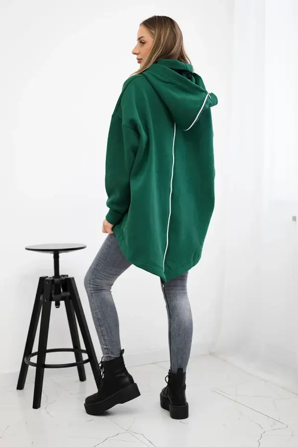 Kesi Insulated sweatshirt with back zip dark green