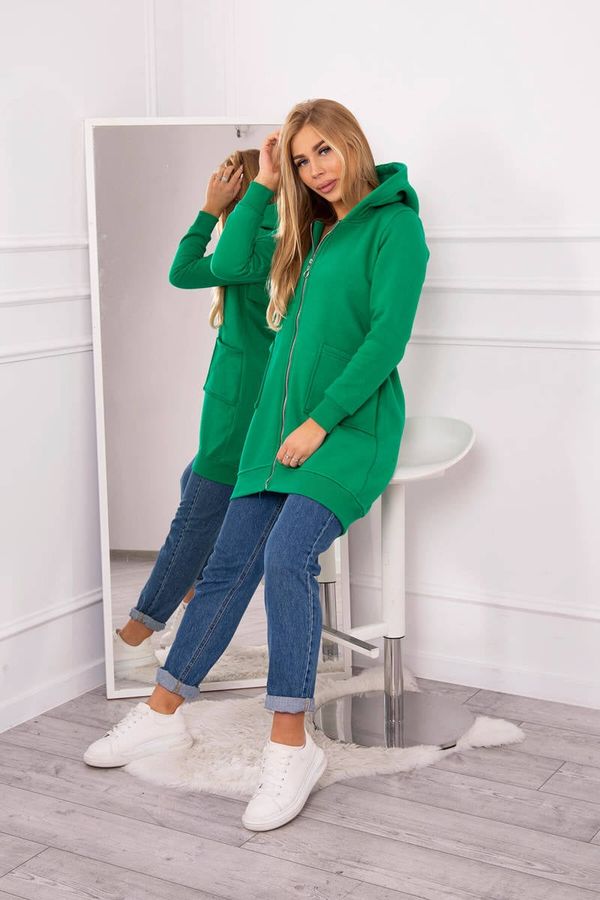 Kesi Insulated sweatshirt with back zip green