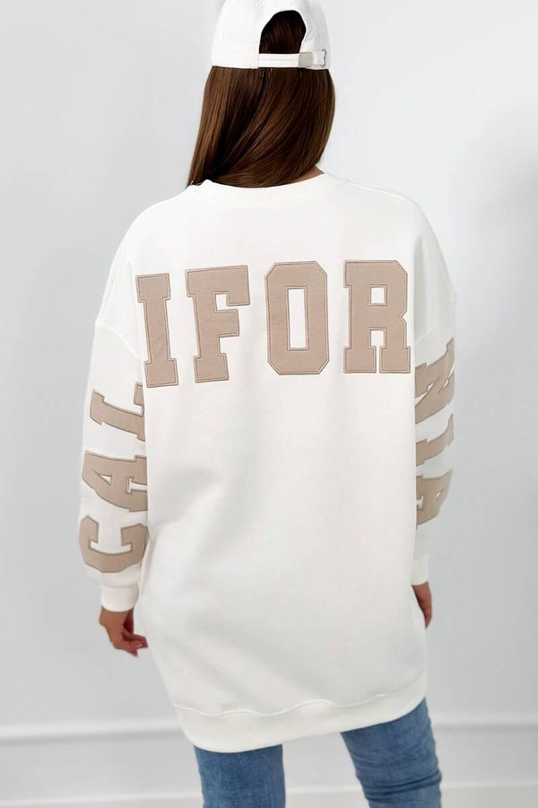 Kesi Insulated sweatshirt with California ecru inscription