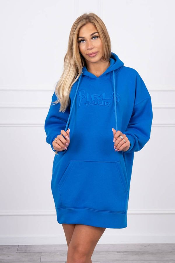 Kesi Insulated sweatshirt with embroidered inscription oversize mauve blue