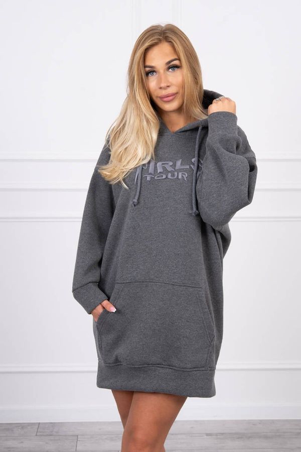 Kesi Insulated sweatshirt with embroidered oversize graphite inscription