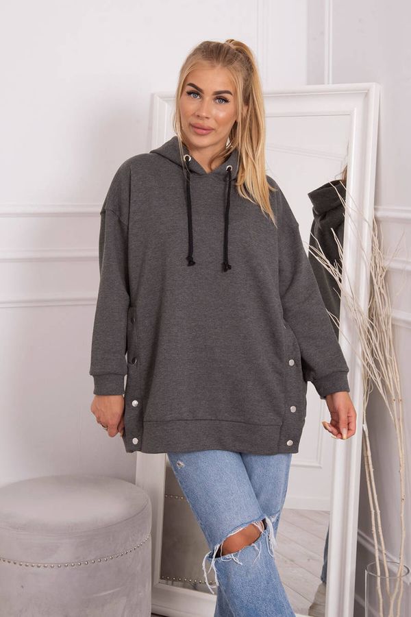 Kesi Insulated sweatshirt with grpahit press studs