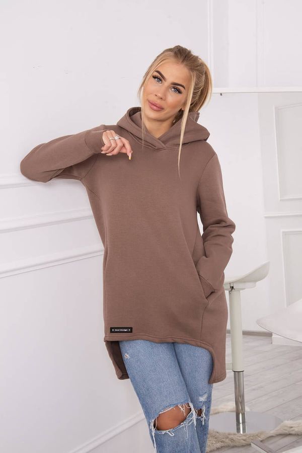 Kesi Insulated sweatshirt with longer back mocca