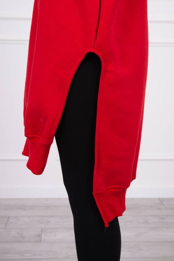 Kesi Insulated sweatshirt with red side slits