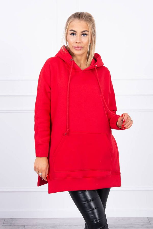 Kesi Insulated sweatshirt with red side slits