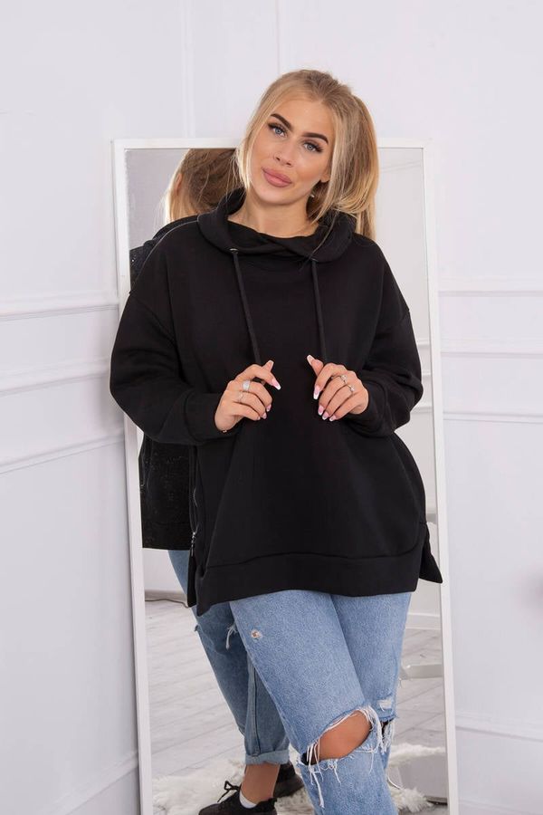 Kesi Insulated sweatshirt with side zipper black