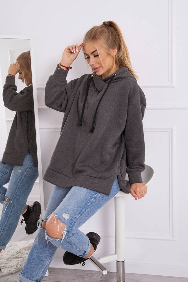 Kesi Insulated sweatshirt with side zipper graphite