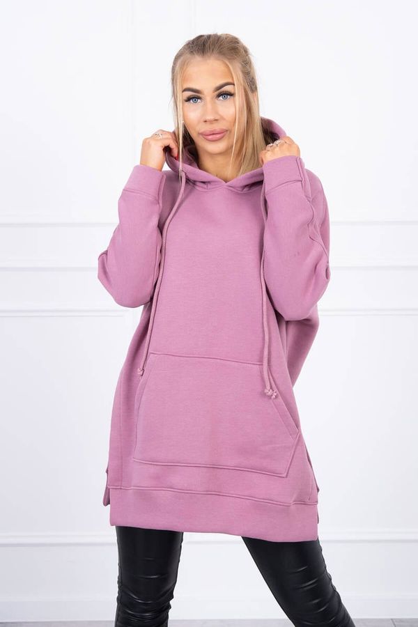 Kesi Insulated sweatshirt with slits on the sides, dark pink