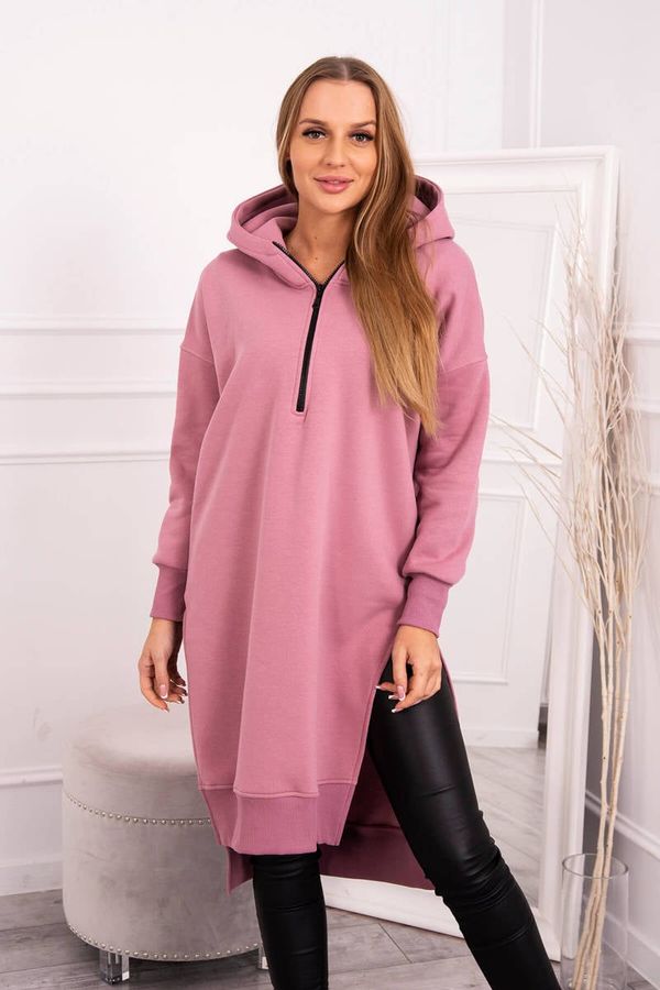 Kesi Insulated sweatshirt with slits on the sides dark pink