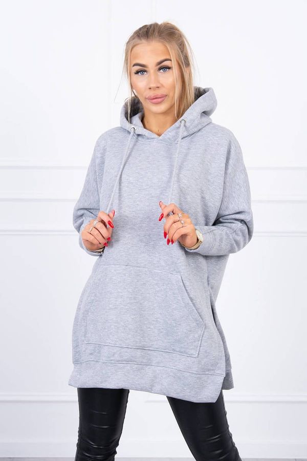 Kesi Insulated sweatshirt with slits on the sides in gray color