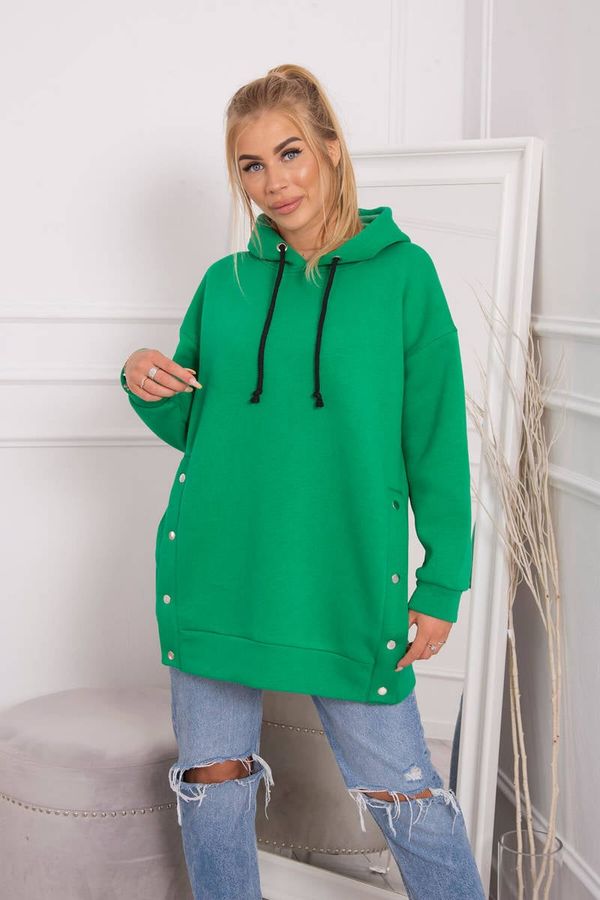 Kesi Insulated sweatshirt with snap studs light green