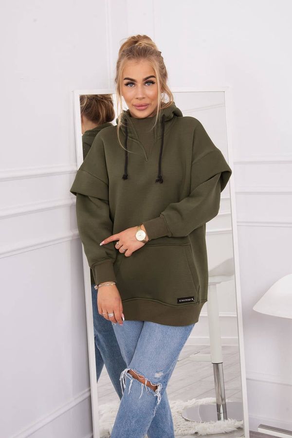 Kesi Insulated turtleneck sweatshirt in khaki color