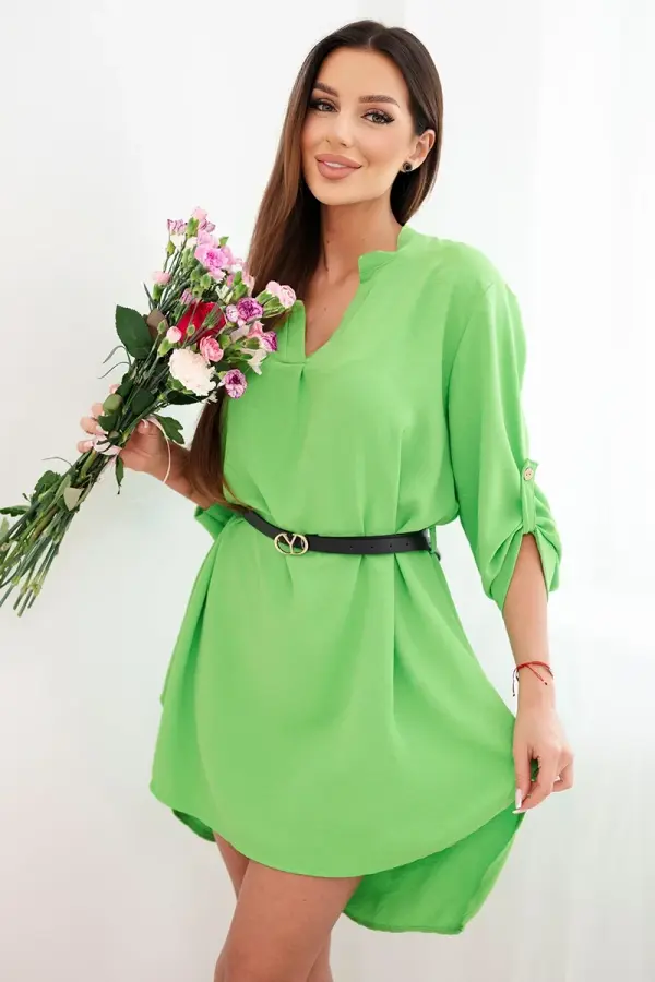 Kesi Włoski Italijanska obleka Kesi s pasom, pistacija