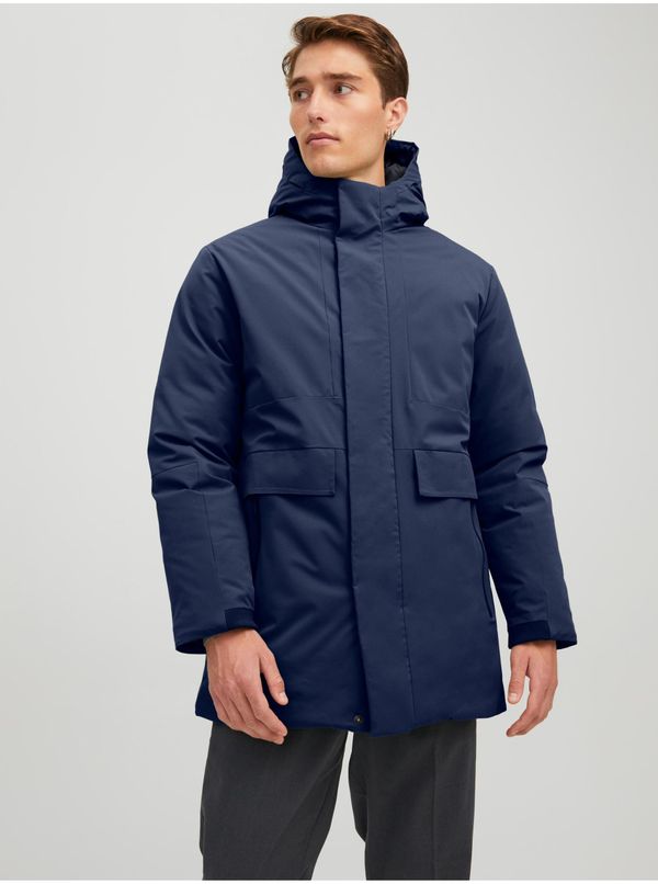 Jack & Jones Jack & Jones Blatiger Dark Blue Hooded Parka - Men