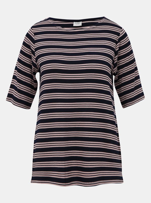 JDY Jacqueline de Yong Camina Dark Blue Striped T-Shirt