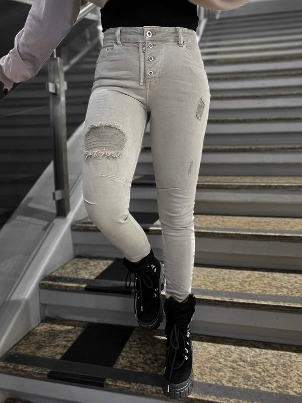 By o la la Jeans beige By la la cxp1211.beige