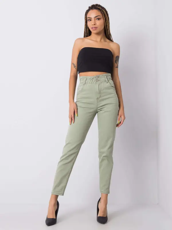 RUE PARIS Jeans trousers-336-SP-2156.33P-pistachio