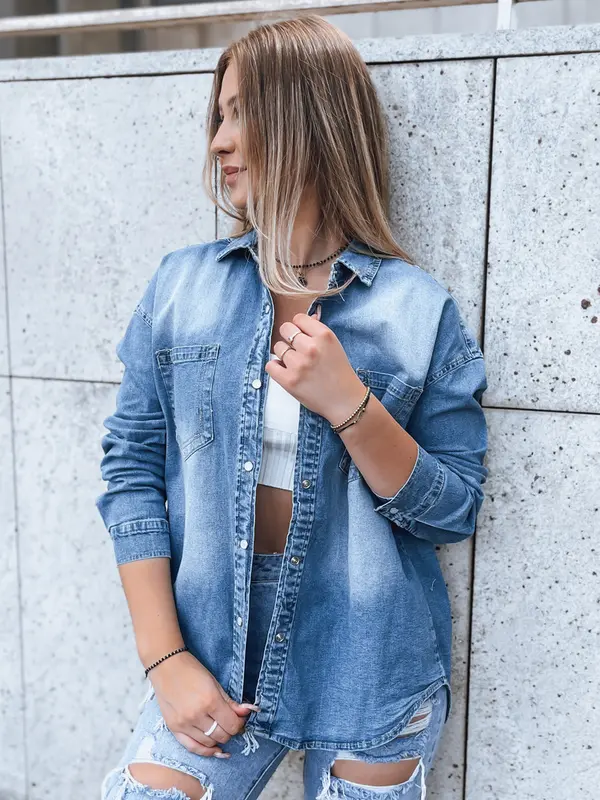 DStreet Jeansowa koszula damska AMERICANA niebieska Dstreet