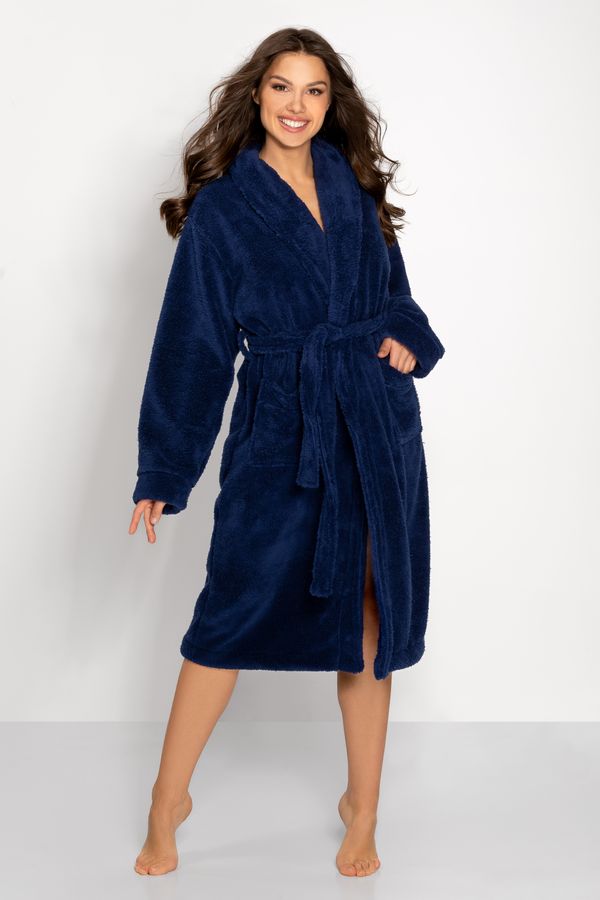 Momenti Per Me Josephine Long Navy Bathrobe