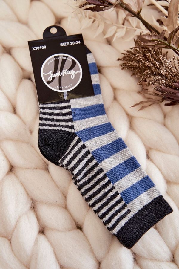 Just Play Just Play Children's classic socks with stripes and stripes Blue