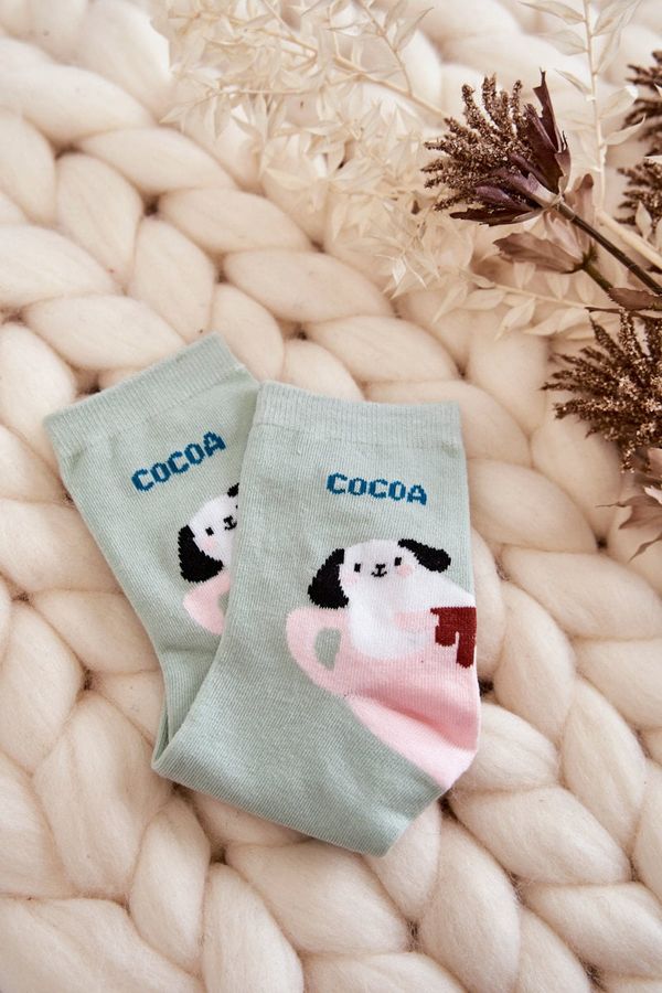 Just Play Just Play Women's Funny Dog Socks In A Cup Green