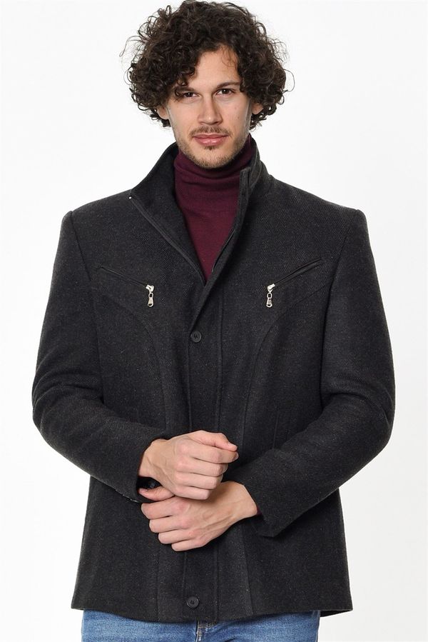 dewberry K7126 DEWBERRY MEN'S COAT-DIAGONAL ANTHRACITE