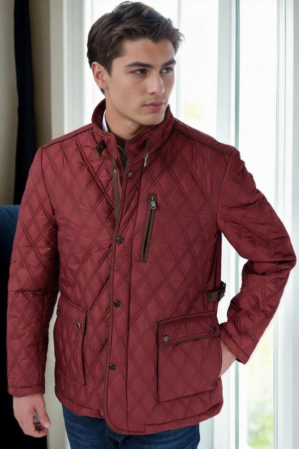 dewberry K8613 DEWBERRY COAT-PLAIN BURGUNDY