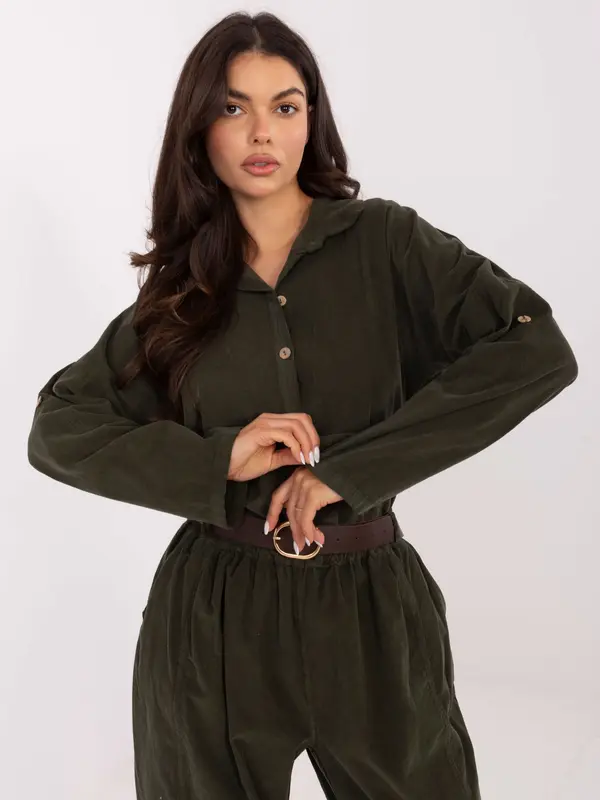 Italy Moda Kaki srajca z dolgimi rokavi