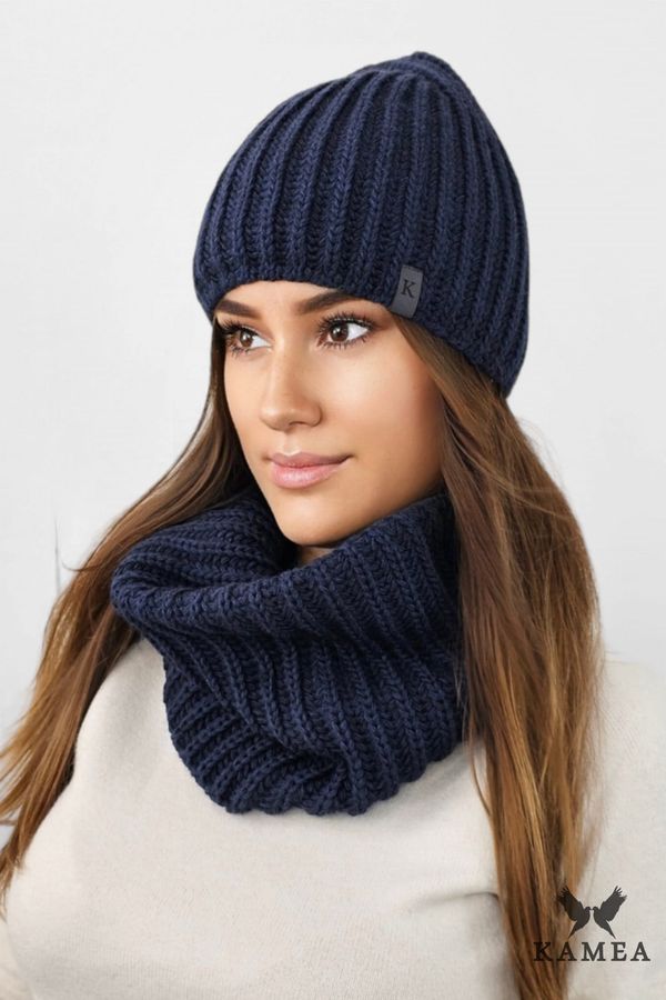 Kamea Kamea Woman's Hat&Scarf K.23.221.12 Navy Blue