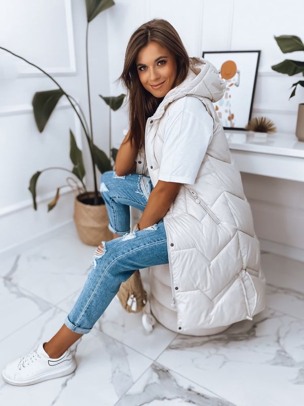 DStreet Kamizelka damska LARIS ecru Dstreet