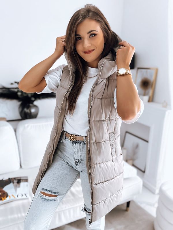 DStreet Kamizelka damska pikowana BRITA beżowa Dstreet