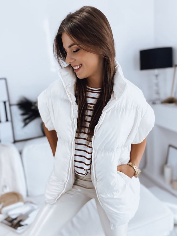 DStreet Kamizelka damska pikowana NIMIA ecru Dstreet