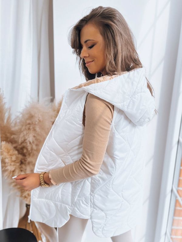 DStreet Kamizelka damska pikowana SINARA ecru Dstreet