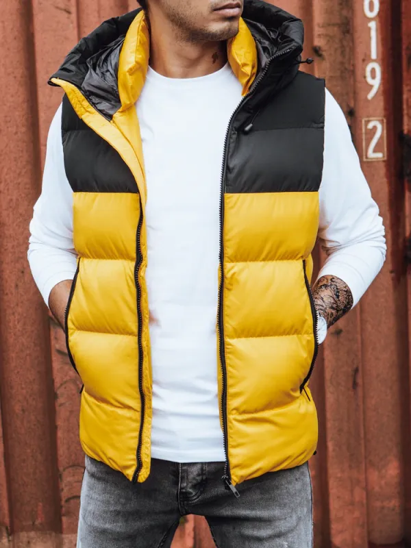 DStreet Kamizelka męska pikowana musztardowa Dstreet