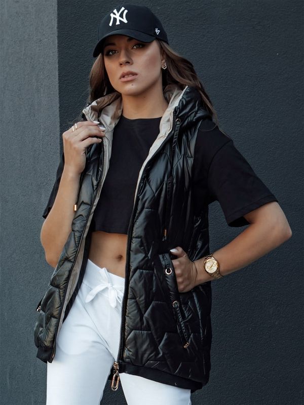 DStreet Kamizelka pikowana damska GLITZY czarna Dstreet