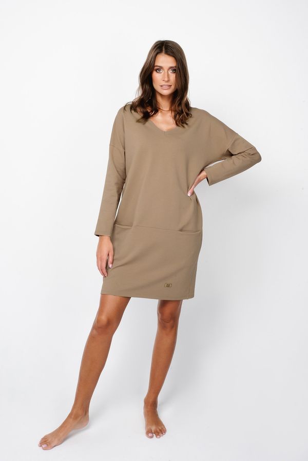 Italian Fashion Karina women's tunic long sleeve - camel