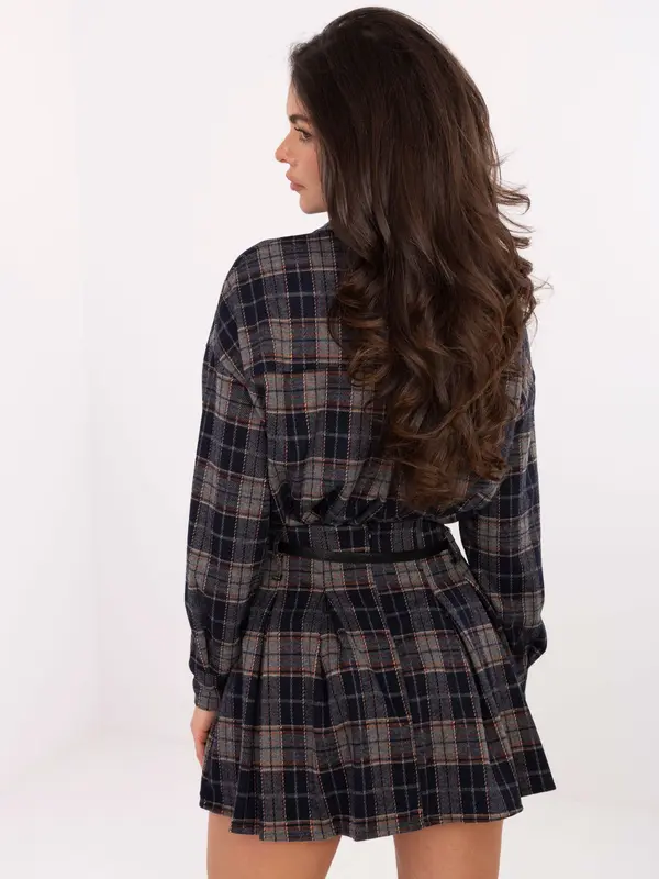 MODA ITALY Karirasto krilo s pasom