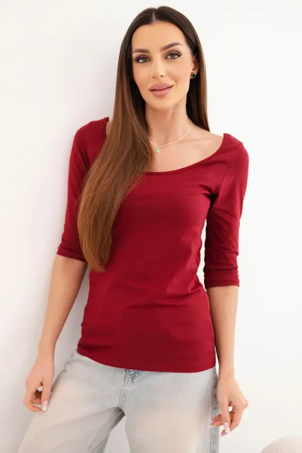 Kesi Kesi bluza z okroglim izrezom bordo