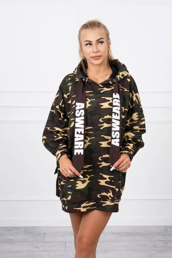 Kesi Kesi Camo dress with a pocket on the back khaki+brown