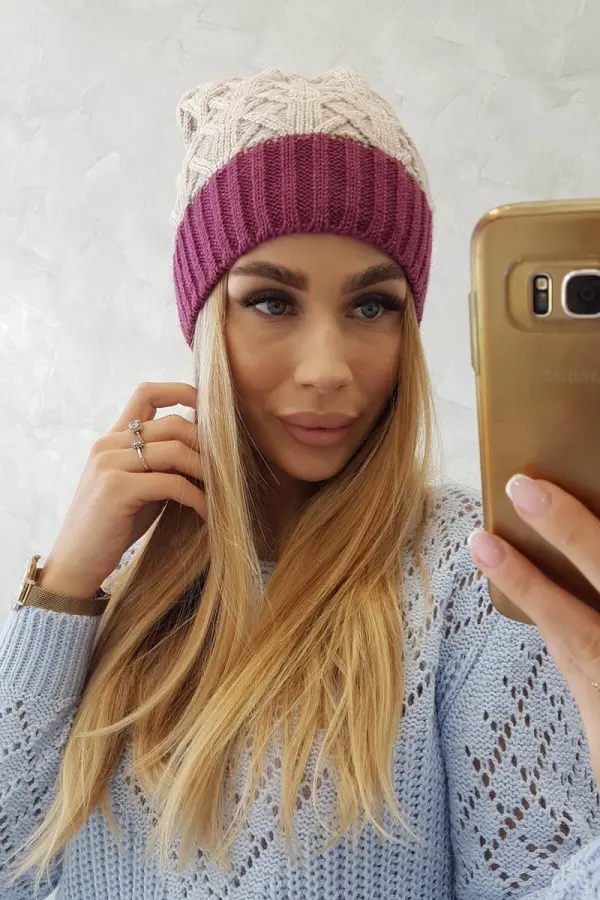 Kesi Kesi Cap with fleece Bibiana K264 black + beige