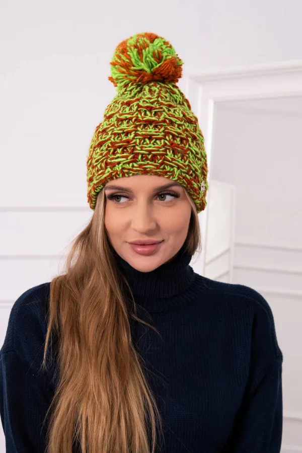 Kesi Kesi Cap with fleece Fiona K275 green neon + red