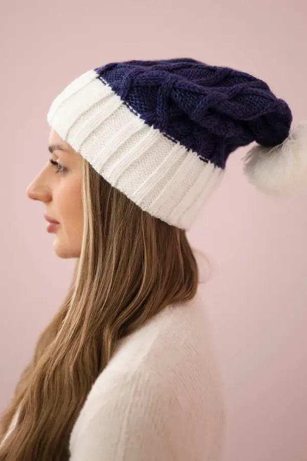 Kesi Kesi Cap with fleece Milano K203 tmavo fialová+ecru