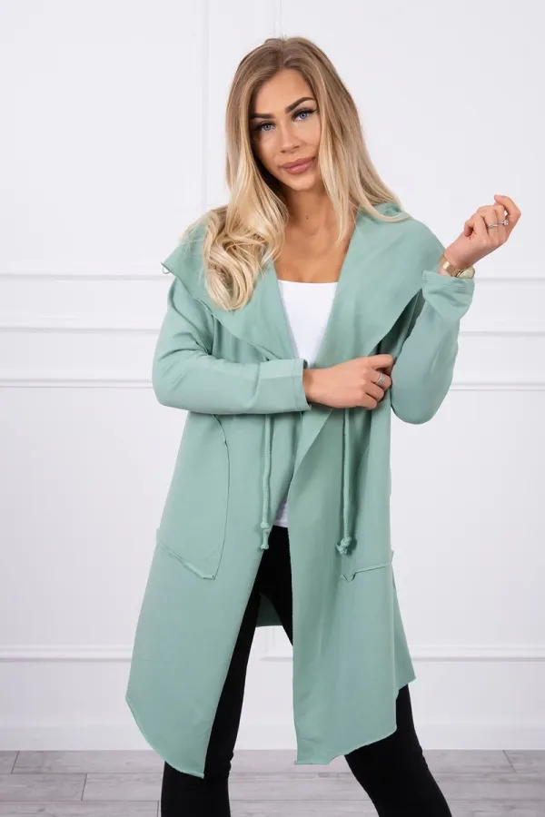 Kesi Kesi Cape with a loose hood dark mint