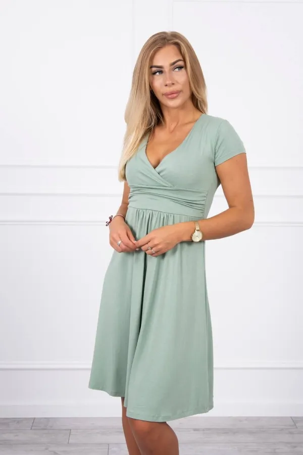 Kesi Kesi Dress cut under the bust, long sleeve, short sleeve dark mint