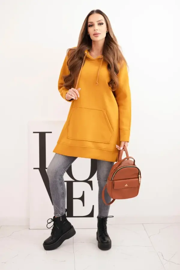 Kesi Kesi Insulated sweatshirt with side slits mustard