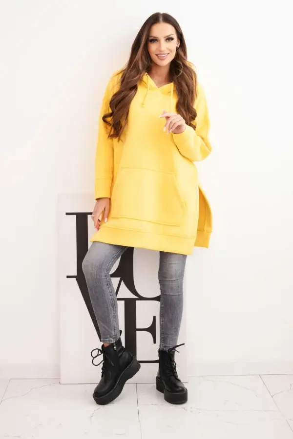 Kesi Kesi Insulated sweatshirt with side slits yellow