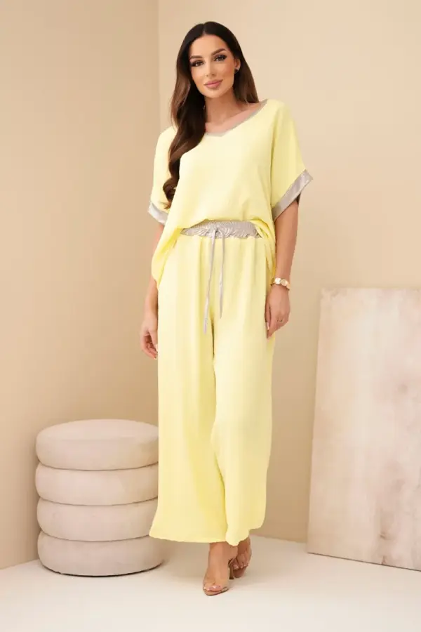 Kesi Włoski Kesi komplet iz viskoze z zlatim robom