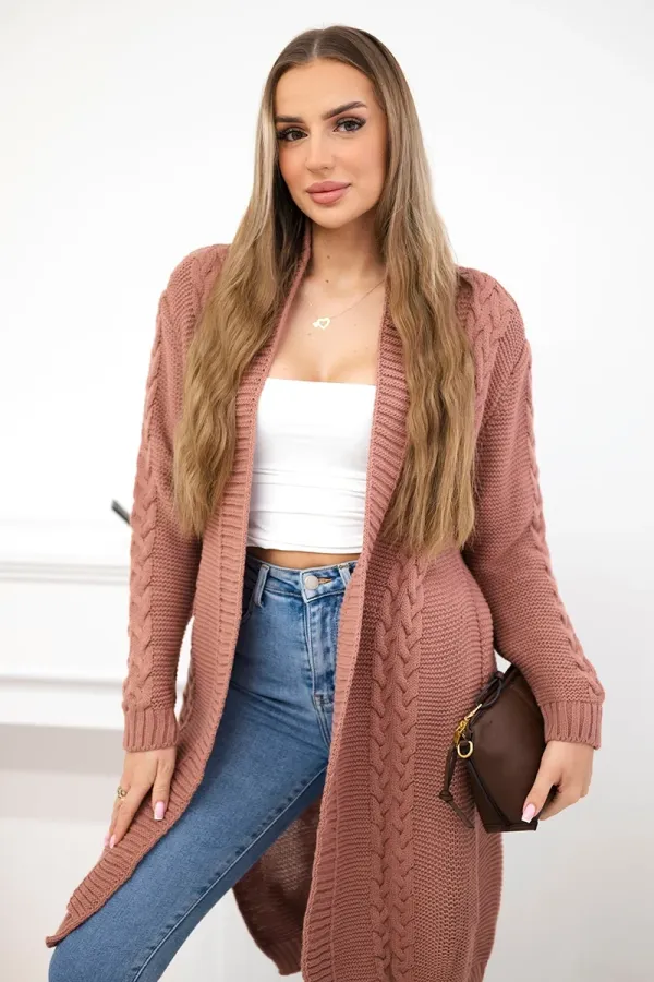 Kesi Kesi Sweater Cardigan weave the braid dark pink